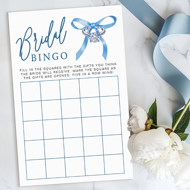 ブライダルシャワービンゴゲーム – 何か青いリングや輪 (Bridal Bingo Game )