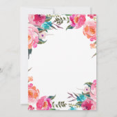 ブライダルシャワービンゴゲーム |水彩ピンクフローラ (裏面)