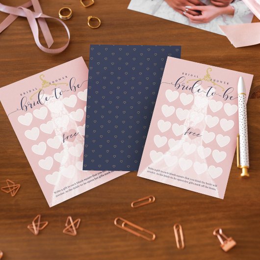 ブライダルシャワービンゴシック結婚のドレスシャワーゲーム 招待状