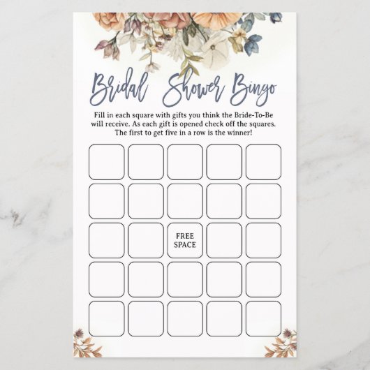 ブライダルシャワービンゴブライダルティーダスティブルー チラシ (正面)