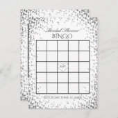 ブライダルシャワービンゴ | シルバー紙吹雪 インビテーションポストカード (正面/裏面)