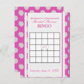 ブライダルシャワービンゴ | ピンクとシルバー インビテーションポストカード (正面/裏面)