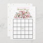 ブライダルシャワービンゴ | ピンクのバラ インビテーションポストカード (正面/裏面)