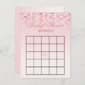ブライダルシャワービンゴ | ピンク赤面 インビテーションポストカード (正面/裏面)