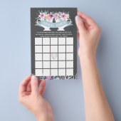 ブライダルシャワービンゴ、花と茶パーティー チラシ (ハンドル)