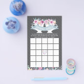 ブライダルシャワービンゴ、花と茶パーティー チラシ (シングル)