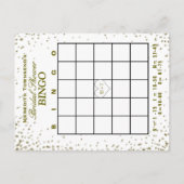 ブライダルシャワービンゴ | 金ゴールド紙吹雪招待状位置 インビテーションポストカード (裏面)