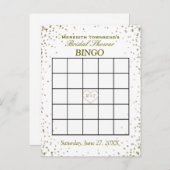 ブライダルシャワービンゴ | 金ゴールド紙吹雪 インビテーションポストカード (正面/裏面)