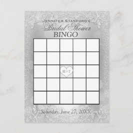 ブライダルシャワービンゴ | Silver Elegance インビテーションポストカード