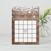 ブライダルシャワービン素朴ゴゲームラベンダー 招待状 (スタンド正面)