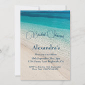 ブライダルシャワービーチシーンコースタルブルー 招待状 (正面)