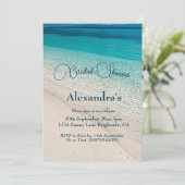 ブライダルシャワービーチシーンコースタルブルー 招待状 (スタンド正面)