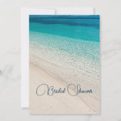 ブライダルシャワービーチシーンコースタルブルー 招待状 (裏面)