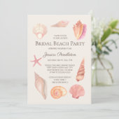 ブライダルシャワービーチパーティーピンク 招待状 (スタンド正面)
