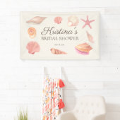 ブライダルシャワービーチパーティーピンク 横断幕 (インサイチュ)