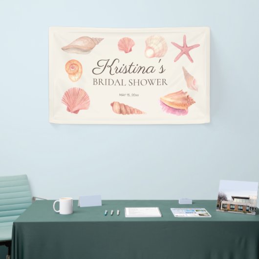 ブライダルシャワービーチパーティーピンク 横断幕 (トレードショー)