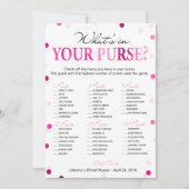 ブライダルシャワーピンクあなたの財布ゲームの何 招待状 (正面)