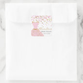 ブライダルシャワーピンクとゴールドフォイルドレス スクエアシール (バッグ)