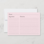 ブライダルシャワーピンクとフォイルの金ゴールドフローラレシピ (裏面)