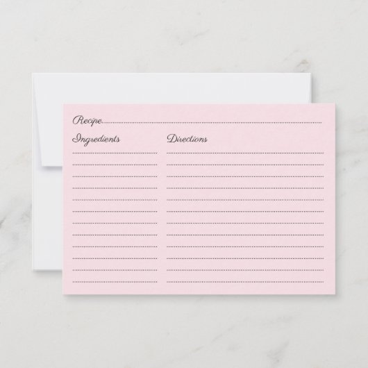 ブライダルシャワーピンクとフォイルの金ゴールドフローラレシピ (裏面)