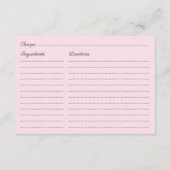 ブライダルシャワーピンクとフォイルの金ゴールドフローラレシピ (裏面)