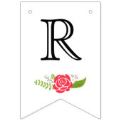 ブライダルシャワーピンクのサンゴ結婚の花のフローラ バンティングフラッグ (第3の旗)