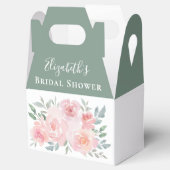 ブライダルシャワーピンクのフローラ水彩色お気に入り フェイバーボックス (オープン)