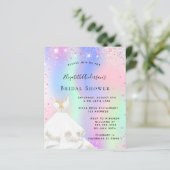 ブライダルシャワーピンクのホログラフィックドレスの招待 (スタンド正面)