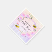 ブライダルシャワーピンクのレインボーグリーン花嫁へbee スタンダードカクテルナプキン (角)