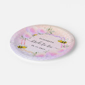 ブライダルシャワーピンクのレインボーグリーン花嫁へbee ペーパープレート (アングル)