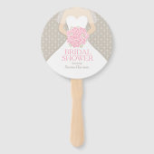 ブライダルシャワーピンクの白いドレスファカスタムン ハンドファン (正面)