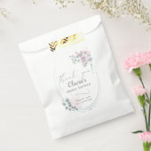 ブライダルシャワーピンクアンドグリーンユーカリ フェイバーバッグ (封をした状態)