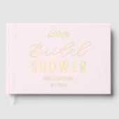 ブライダルシャワーピンクイエローゴールドフォイルゲストブック ゲストブック (正面)