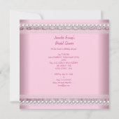 ブライダルシャワーピンクスポットパールレース結婚ズ 招待状 (裏面)