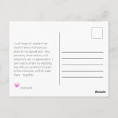 ブライダルシャワーピンクチューリップありがとうはがき ポストカード (裏面)