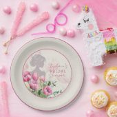 ブライダルシャワーピンクチューリップラウンド ペーパープレート (パーティー)