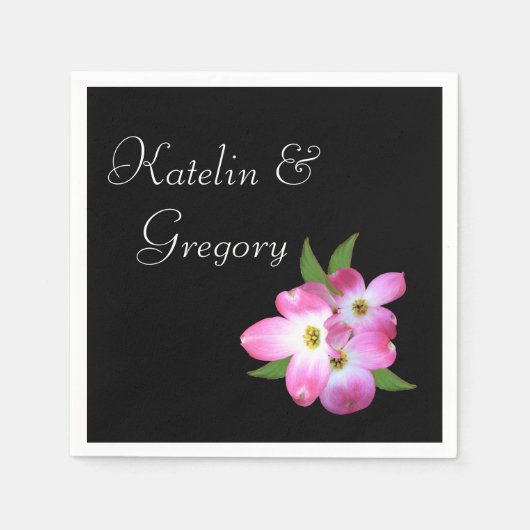 ブライダルシャワーピンクドッグウッドナプキンズ スタンダードカクテルナプキン (正面)