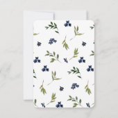 ブライダルシャワーピンクネイビーフローラ招待状シック 招待状 (裏面)