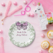 ブライダルシャワーピンクバタフライグリーン ペーパープレート (パーティー)