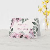 ブライダルシャワーピンクバードフローラ カード (黄色い花)