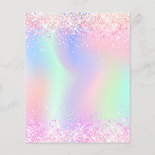 ブライダルシャワーピンクパープルグリッターフローラ予算 チラシ (裏面)