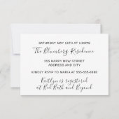 ブライダルシャワーピンクパープルグリッター海ホワイト 招待状 (裏面)