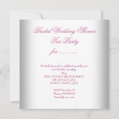 ブライダルシャワーピンクパープルティーパーティー 招待状 (裏面)