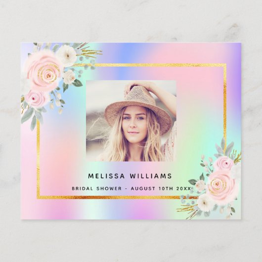 ブライダルシャワーピンクパープル写真フローラ感謝していyou (裏面)