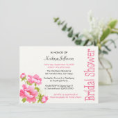 ブライダルシャワーピンクピニーフローラ招待状 招待状 (スタンド正面)