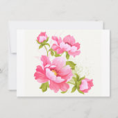 ブライダルシャワーピンクピニーフローラ招待状 招待状 (裏面)