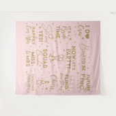 ブライダルシャワーピンクフォトブースBackdropバナー タペストリー (正面(横))