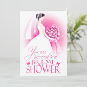 ブライダルシャワーピンクフラット招待状 招待状 (スタンド正面)