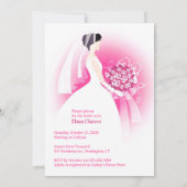 ブライダルシャワーピンクフラット招待状 招待状 (裏面)