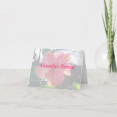 ブライダルシャワーピンクフラワープレイス設定名札 招待状 (正面)